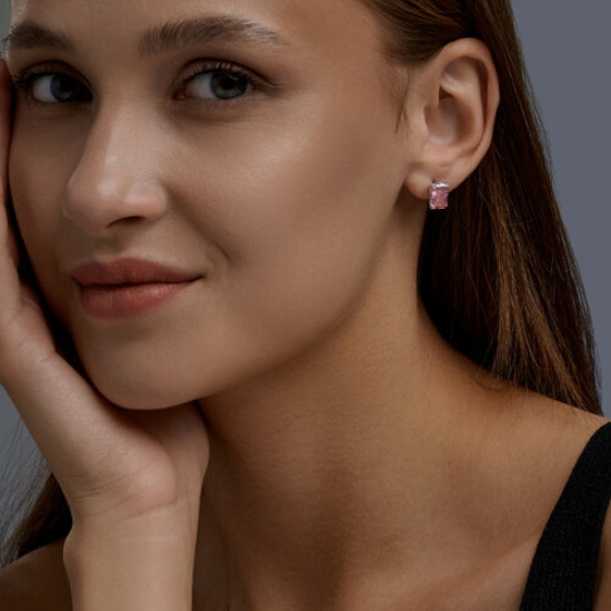 Серьги из серебра с фианитами