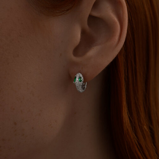 Серьги из серебра с фианитами