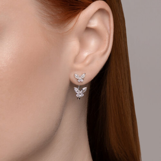 Серьги из серебра с фианитами