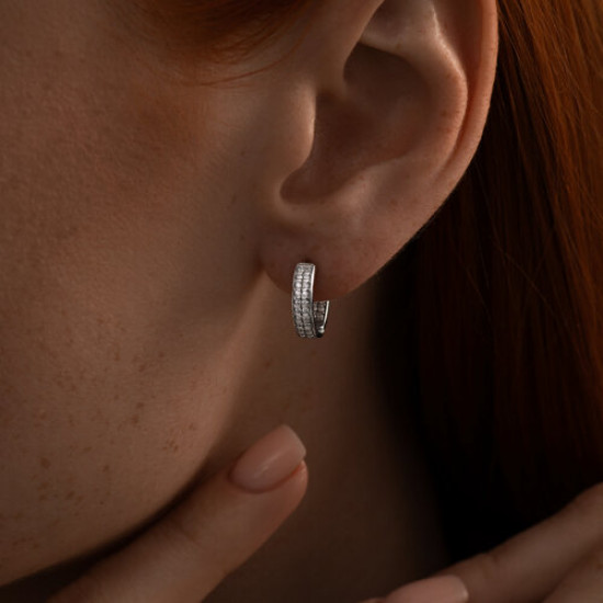 Серьги из серебра с фианитами