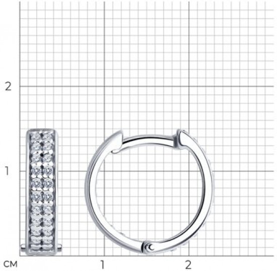 Серьги из серебра с фианитами