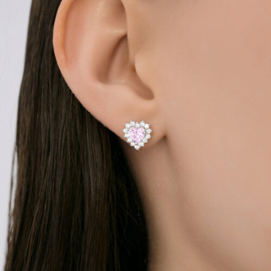 Серьги из серебра с фианитами