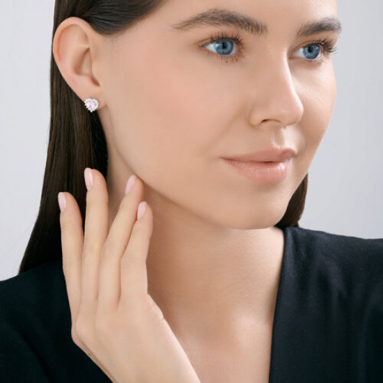 Серьги из серебра с фианитами