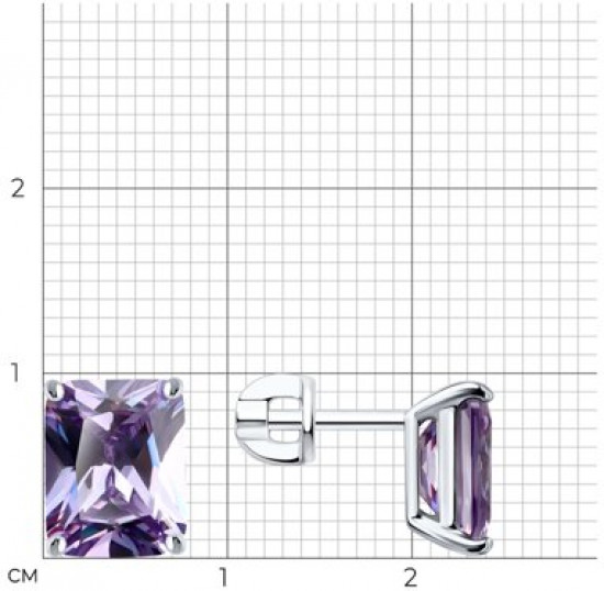 Серьги из серебра с фианитами