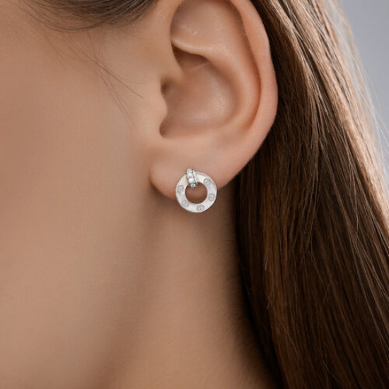 Серьги из серебра с фианитами