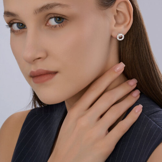 Серьги из серебра с фианитами