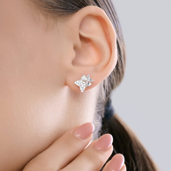 Серьги из серебра с фианитами