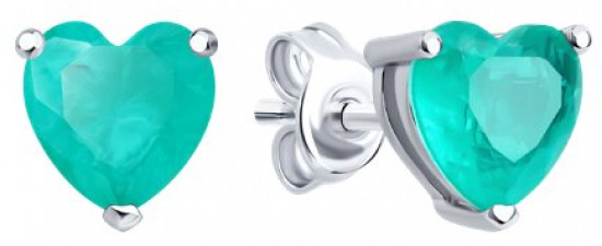 Серьги из серебра с фианитами