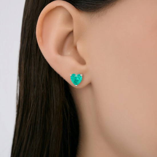Серьги из серебра с фианитами