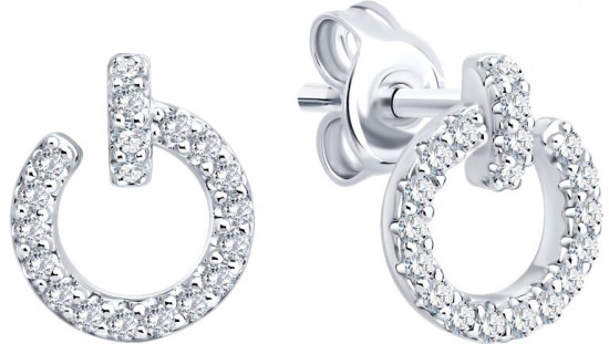 Серьги из серебра с фианитами