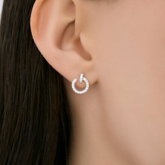 Серьги из серебра с фианитами