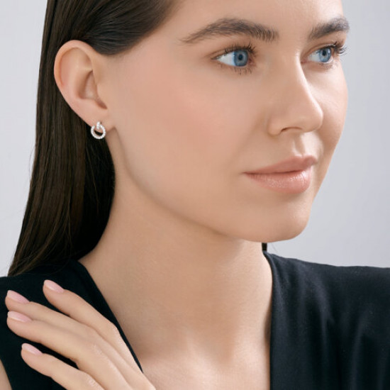 Серьги из серебра с фианитами