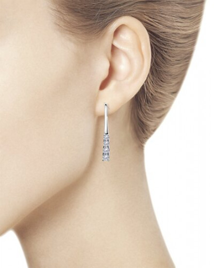 Серьги из серебра с фианитами