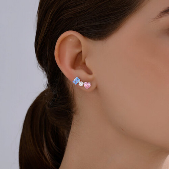 Серьги из серебра с фианитами