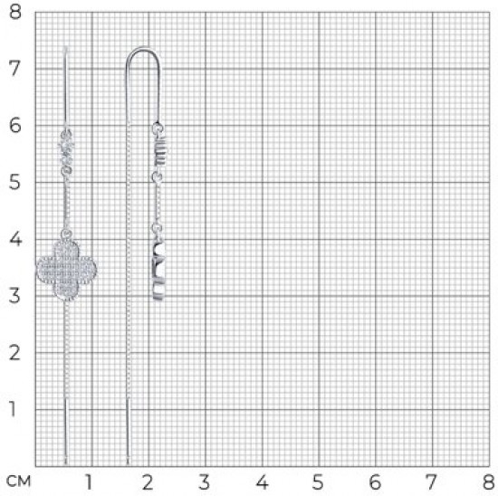 Серьги из серебра с фианитами