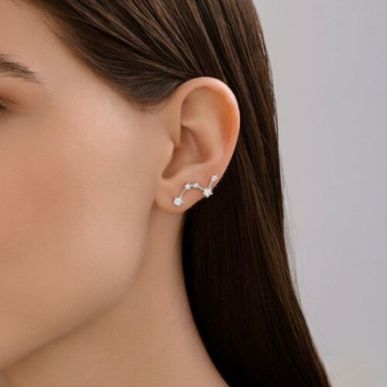 Серьги из серебра с фианитами