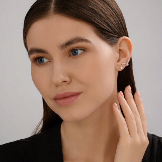 Серьги из серебра с фианитами