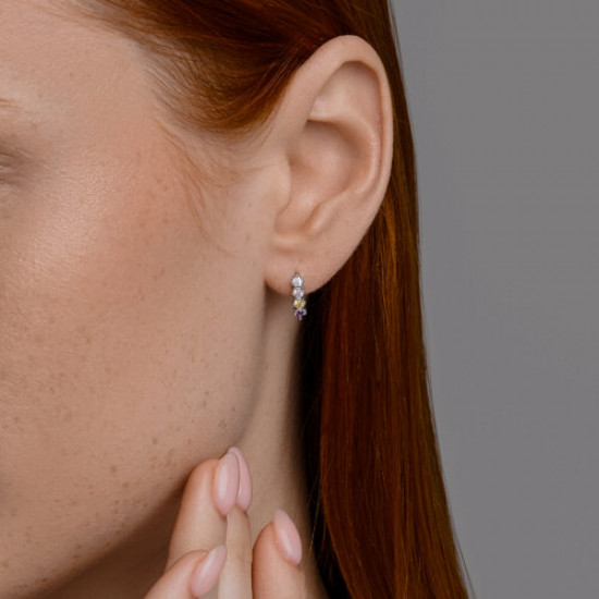 Серьги из серебра с фианитами