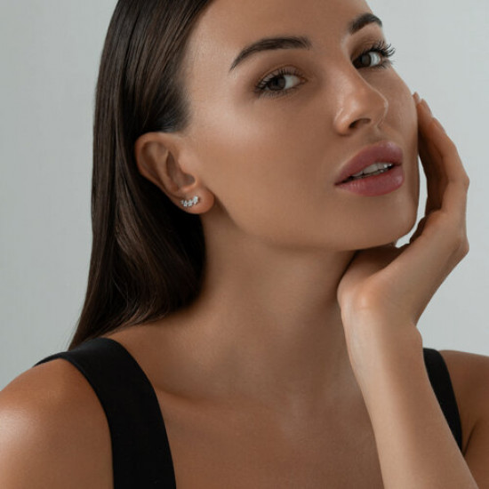 Серьги из серебра с фианитами