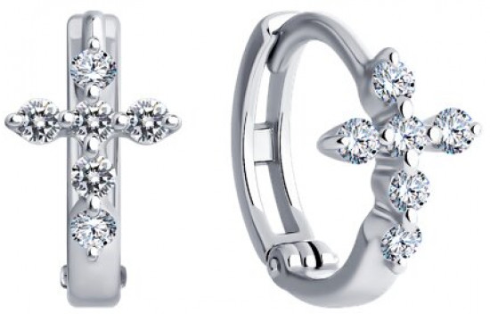 Серьги из серебра с фианитами