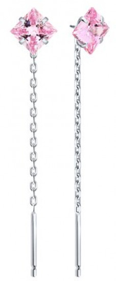 Серьги из серебра с фианитами