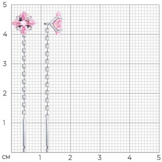 Серьги из серебра с фианитами