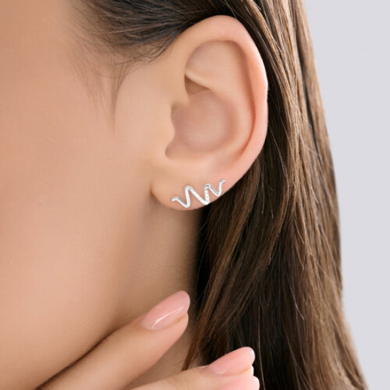 Серьги из серебра с фианитами