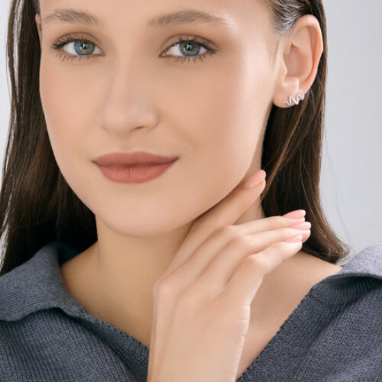 Серьги из серебра с фианитами