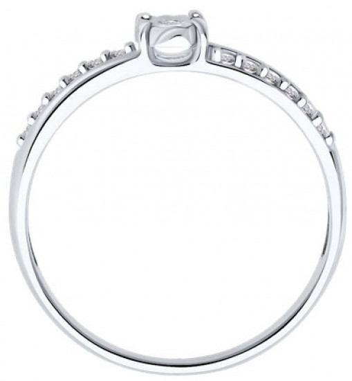 Кольцо из серебра с бриллиантом и фианитами