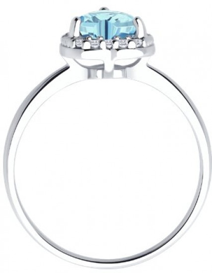 Кольцо из серебра с топазом и фианитами