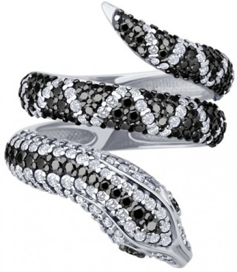 Кольцо из серебра с фианитами