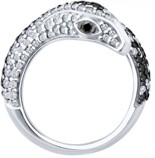 Кольцо из серебра с фианитами