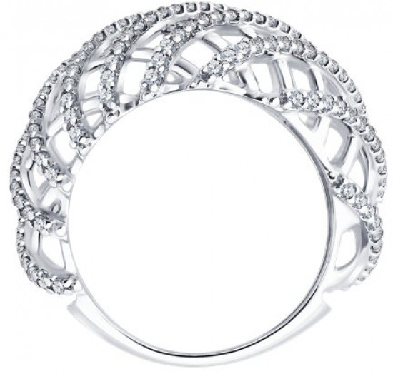 Кольцо из серебра с фианитами