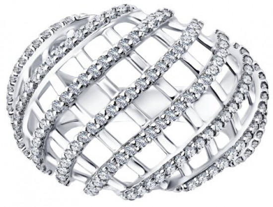 Кольцо из серебра с фианитами