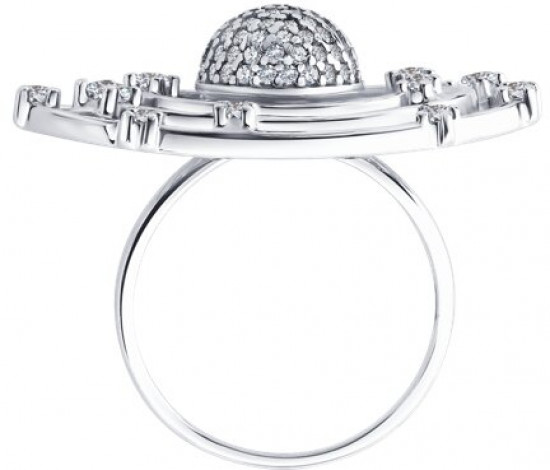 Кольцо из серебра с фианитами