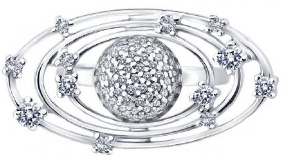 Кольцо из серебра с фианитами