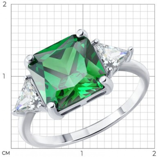 Кольцо из серебра с фианитами