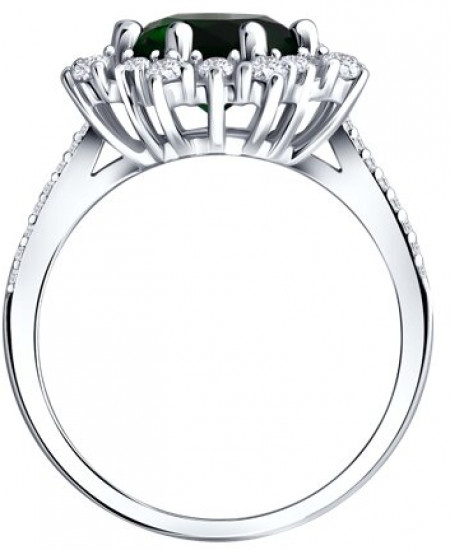 Кольцо из серебра с фианитами