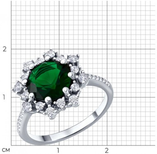 Кольцо из серебра с фианитами