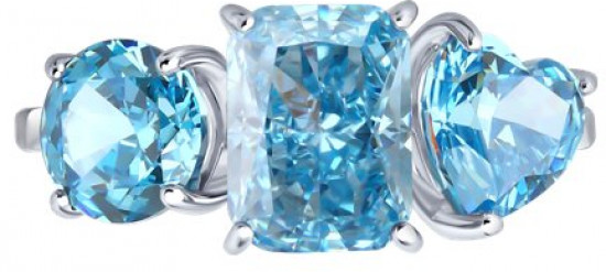 Кольцо из серебра с фианитами