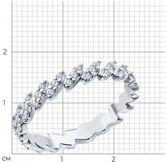 Кольцо из серебра с фианитами