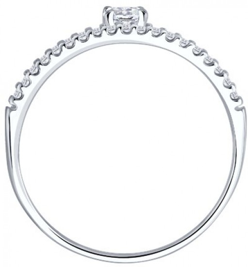 Кольцо из серебра с фианитами