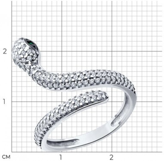 Кольцо из серебра с фианитами