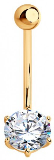 Пирсинг из серебра с фианитом