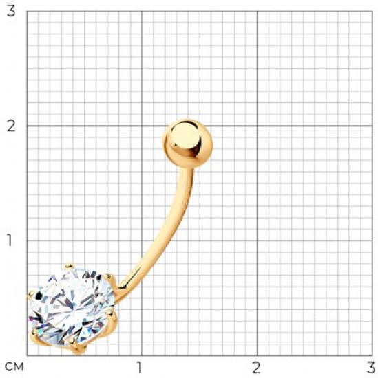 Пирсинг из серебра с фианитом