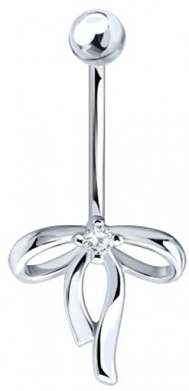 Пирсинг из серебра с фианитом