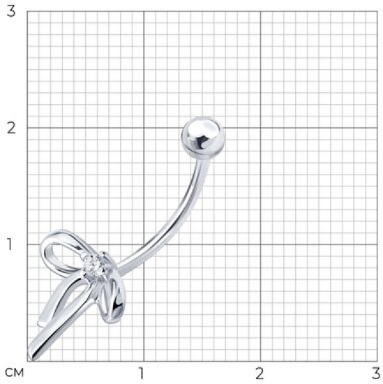 Пирсинг из серебра с фианитом
