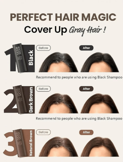Маскирующий стик для волос от седины «Pro Change Hair Cover Stick» , оттенок 01 Natural Black