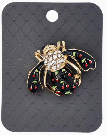 Брошь «Пчела в вишню»