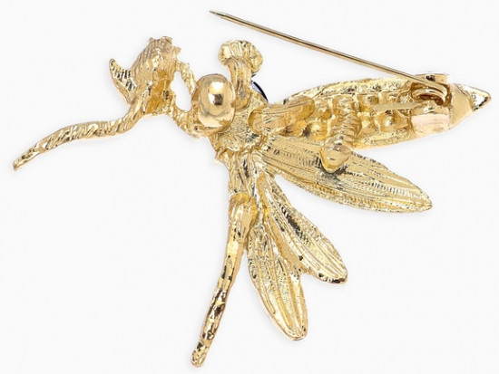 Брошь «Стрекоза на цветке»